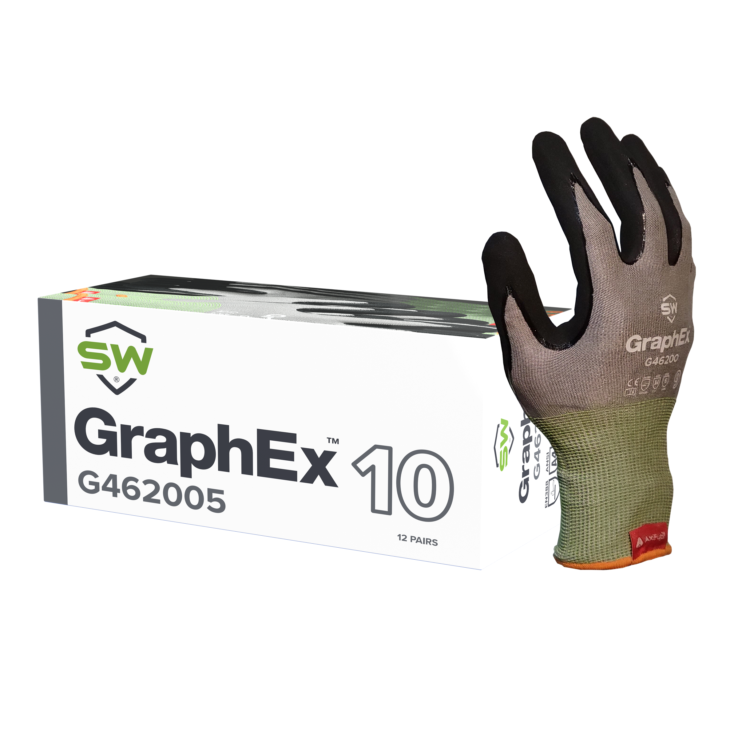 SW® GraphEx® G46200 Work Gloves + AxiFybr® Technology (10 Pair Per Box)