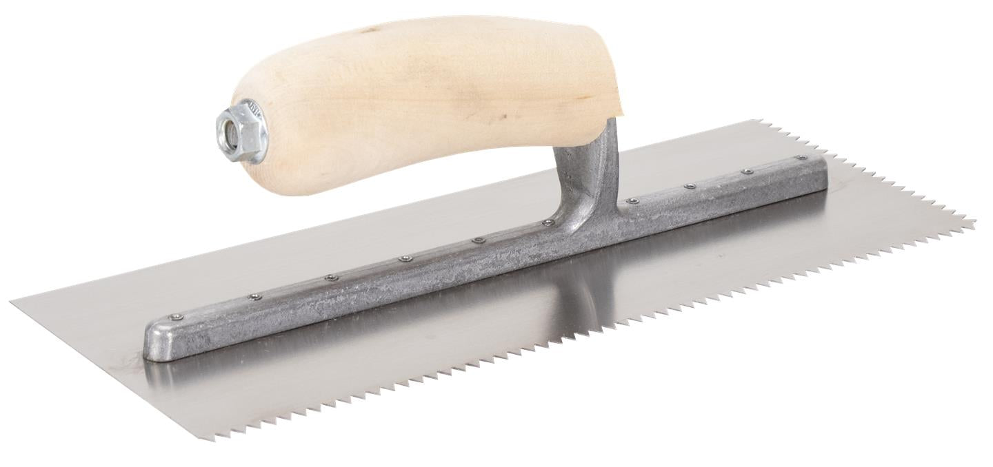 Marshalltown 17935 5/32" V Notched Riveted Trowel 11" X 4.5" + Wood Handle