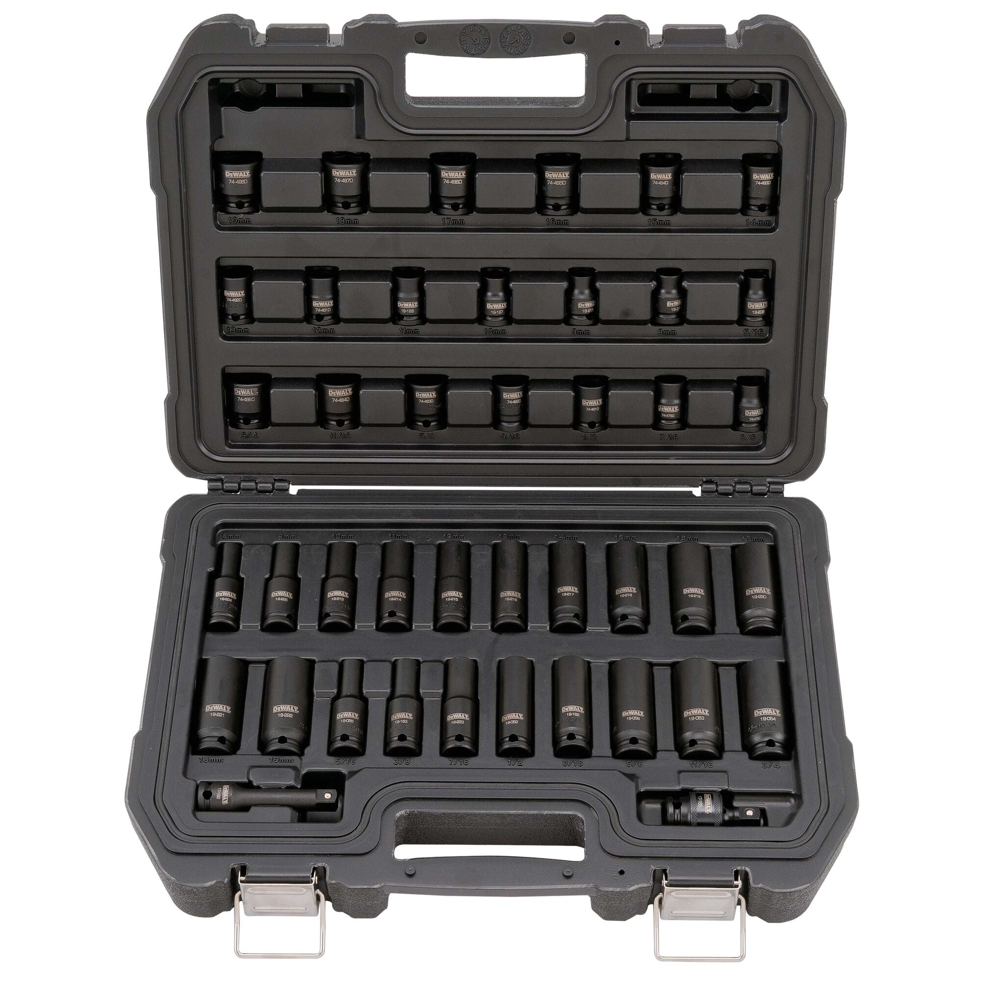 DeWALT 3 8 Impact Drive Socket Set 42 pc. Imperial Metric Standard an