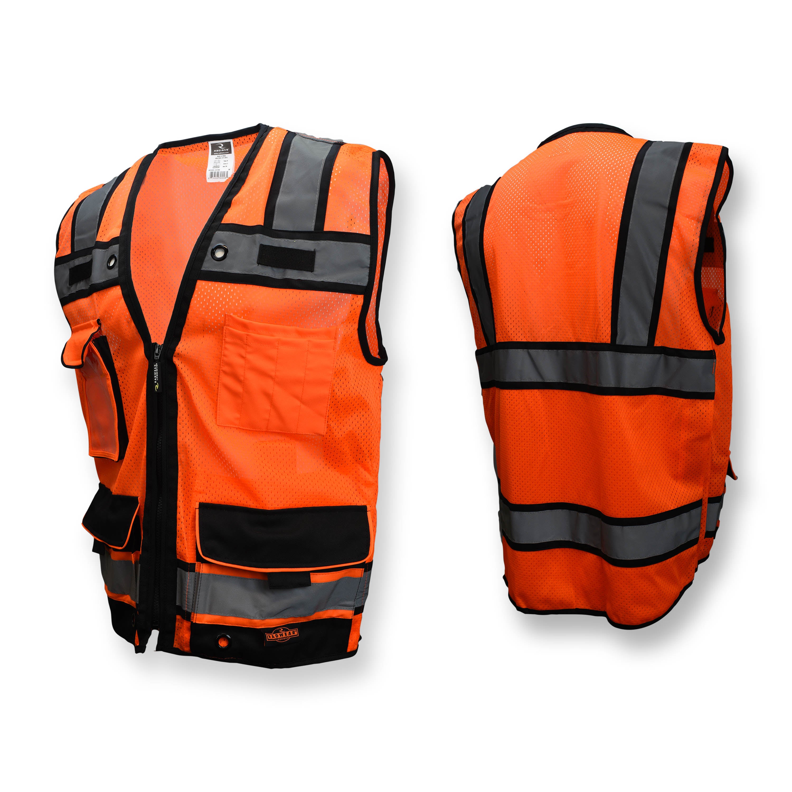 Radians SV65-2ZOM Type R Class 2 Heavy-Duty Orange Mesh Surveyor Safety Vest