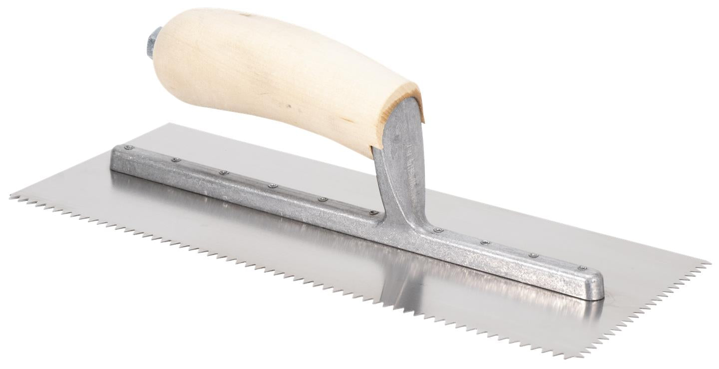 Marshalltown 17935 5/32" V Notched Riveted Trowel 11" X 4.5" + Wood Handle