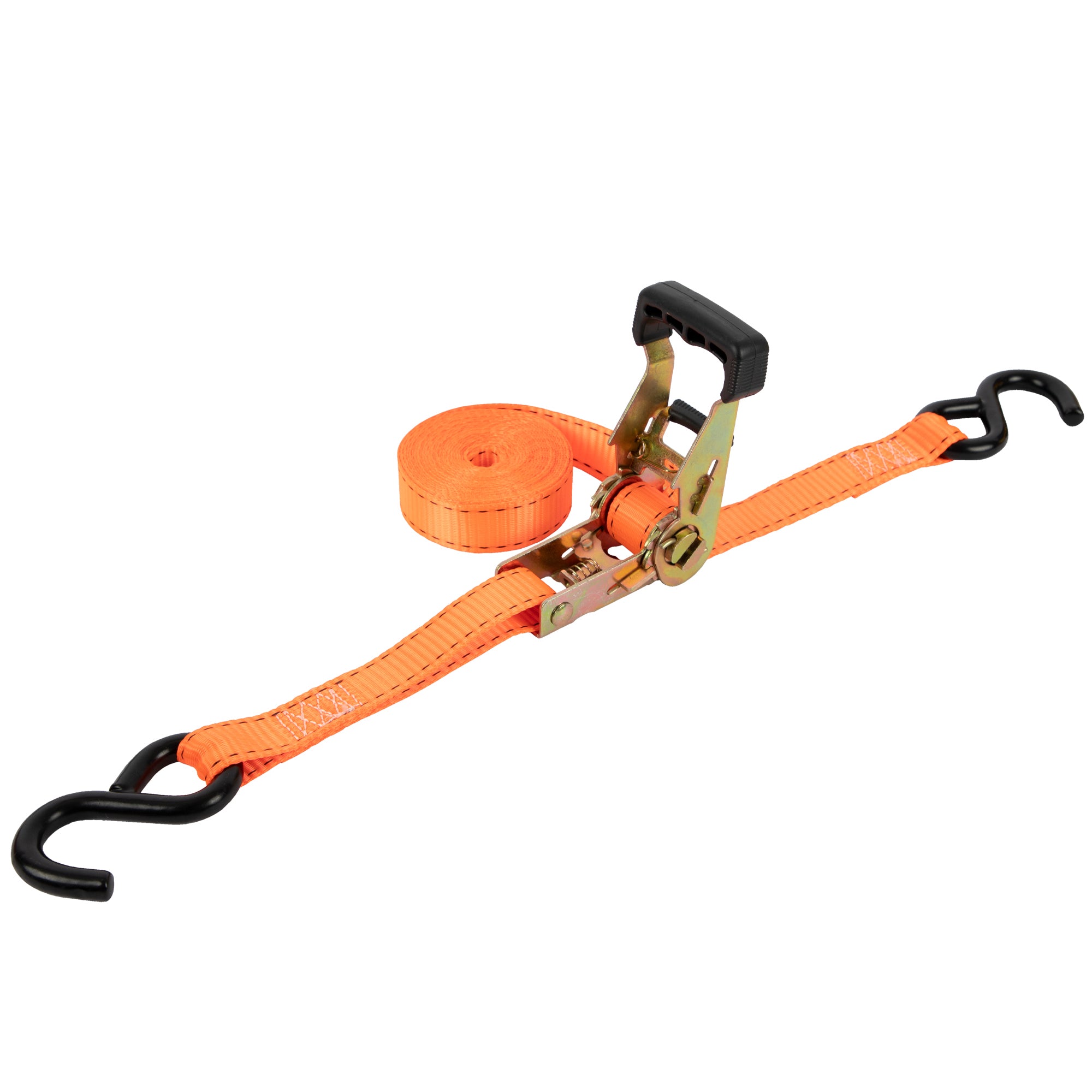Tie Downs Ratchet Strap 1.5X8' 3000 Lb with Snapper Hooks and Keeper